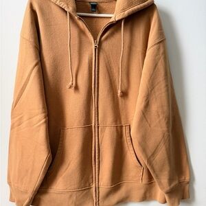 wild fable Fleece Zip Hoodie in Tan